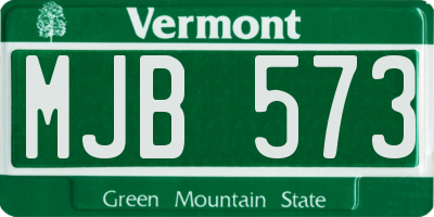VT license plate MJB573