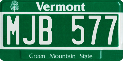 VT license plate MJB577