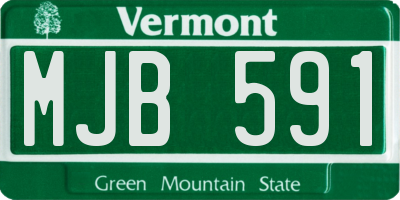 VT license plate MJB591