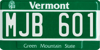 VT license plate MJB601