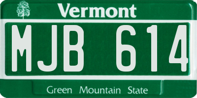 VT license plate MJB614