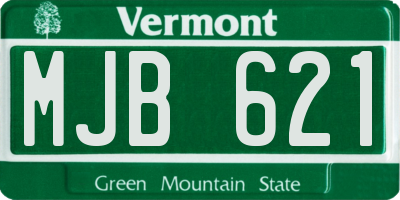 VT license plate MJB621