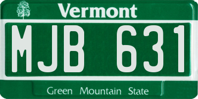 VT license plate MJB631