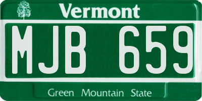 VT license plate MJB659