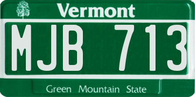 VT license plate MJB713