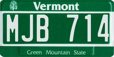 VT license plate MJB714