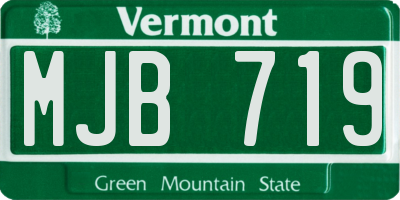 VT license plate MJB719