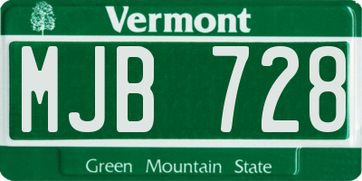 VT license plate MJB728