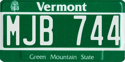 VT license plate MJB744