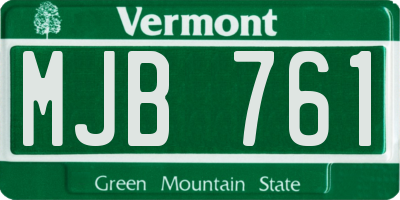 VT license plate MJB761