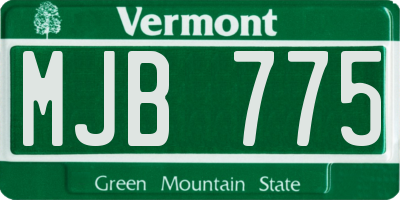 VT license plate MJB775