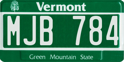 VT license plate MJB784