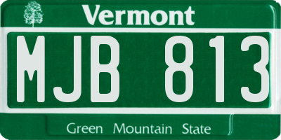 VT license plate MJB813