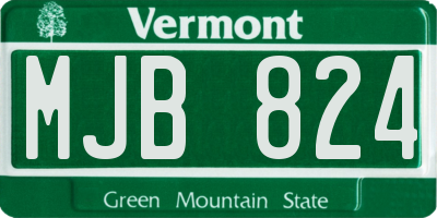 VT license plate MJB824