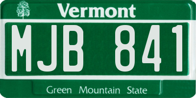 VT license plate MJB841