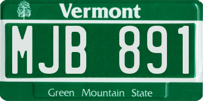 VT license plate MJB891