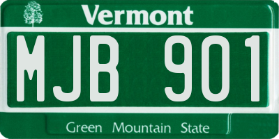 VT license plate MJB901