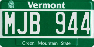 VT license plate MJB944