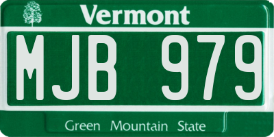 VT license plate MJB979