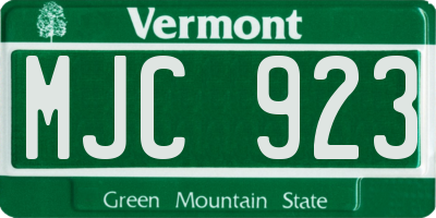 VT license plate MJC923