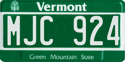 VT license plate MJC924