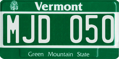 VT license plate MJD050