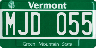 VT license plate MJD055