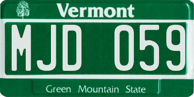 VT license plate MJD059