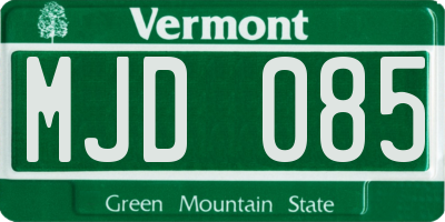 VT license plate MJD085