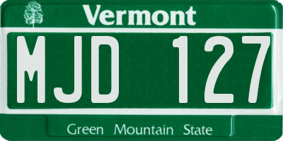 VT license plate MJD127