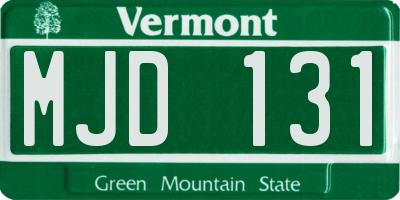 VT license plate MJD131