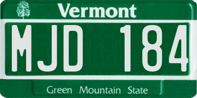 VT license plate MJD184