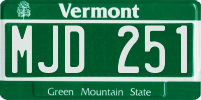 VT license plate MJD251