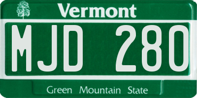 VT license plate MJD280