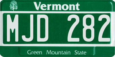 VT license plate MJD282