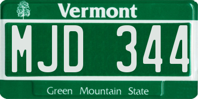 VT license plate MJD344
