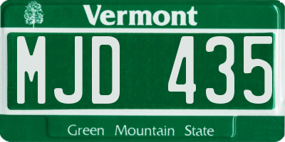 VT license plate MJD435