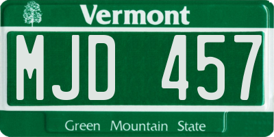 VT license plate MJD457