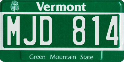 VT license plate MJD814