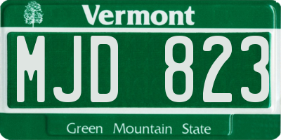 VT license plate MJD823