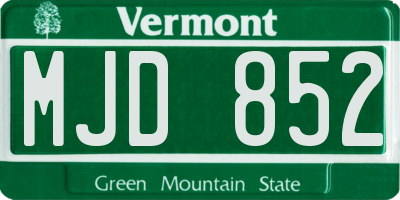 VT license plate MJD852