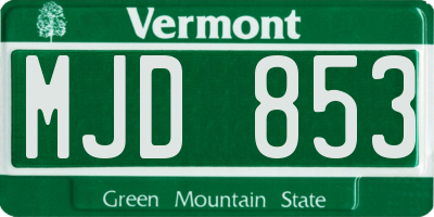 VT license plate MJD853