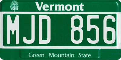 VT license plate MJD856