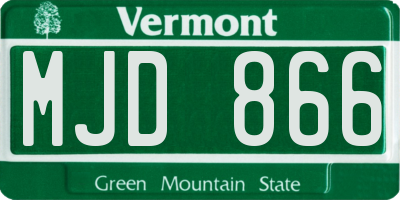 VT license plate MJD866