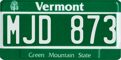 VT license plate MJD873