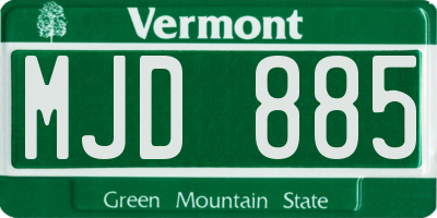 VT license plate MJD885