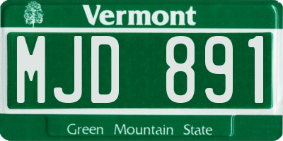 VT license plate MJD891
