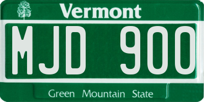 VT license plate MJD900