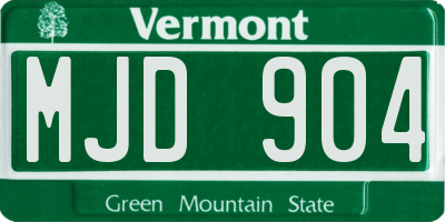 VT license plate MJD904
