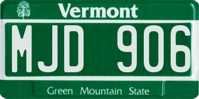 VT license plate MJD906